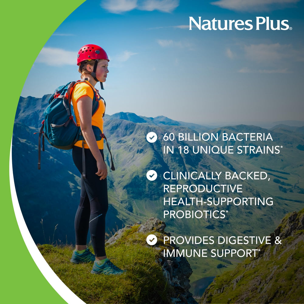 Cranberry imagery and probiotic strains featured on packaging