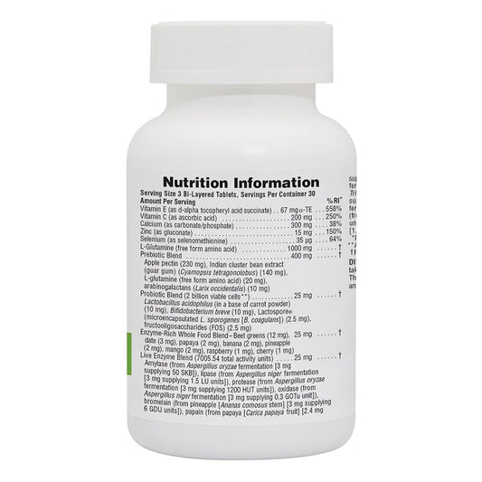 Nature's Plus GI Natural Total Digestive Wellness bottle back label