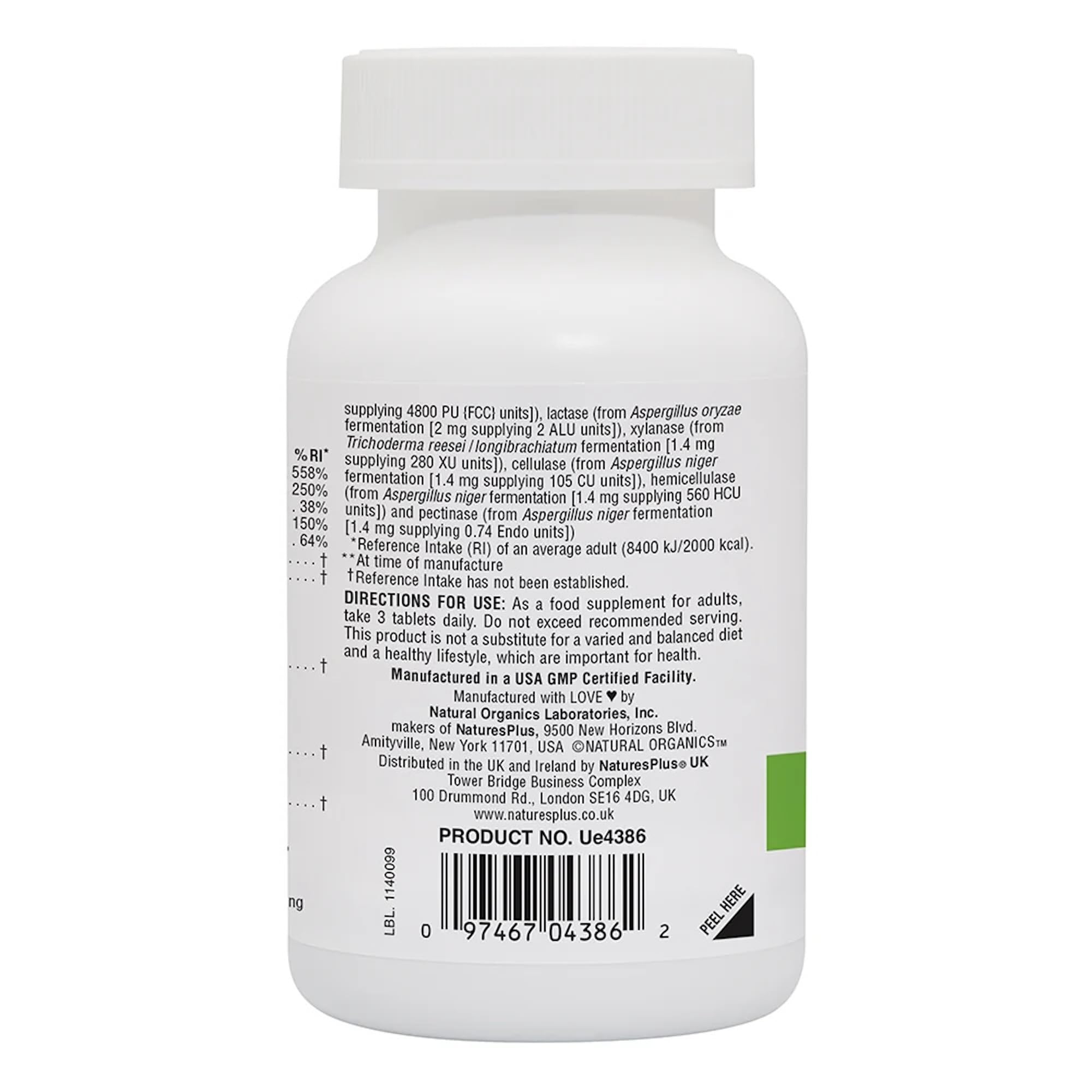 Gluten-free symbol on Nature's Plus GI Natural Total Digestive Wellness packaging