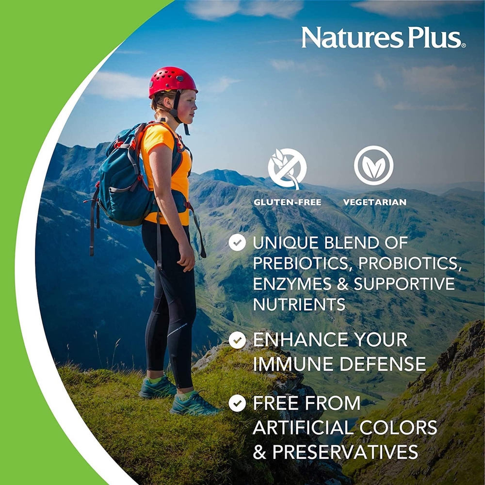 Close-up of product label for Nature's Plus GI Natural Total Digestive Wellness