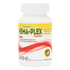 NaturesPlus Hema-Plex Iron bottle with 60 fast-acting capsules per pack