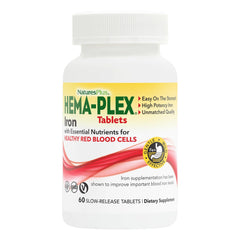 Bottle of NaturesPlus Hema-Plex Iron 60 tablets