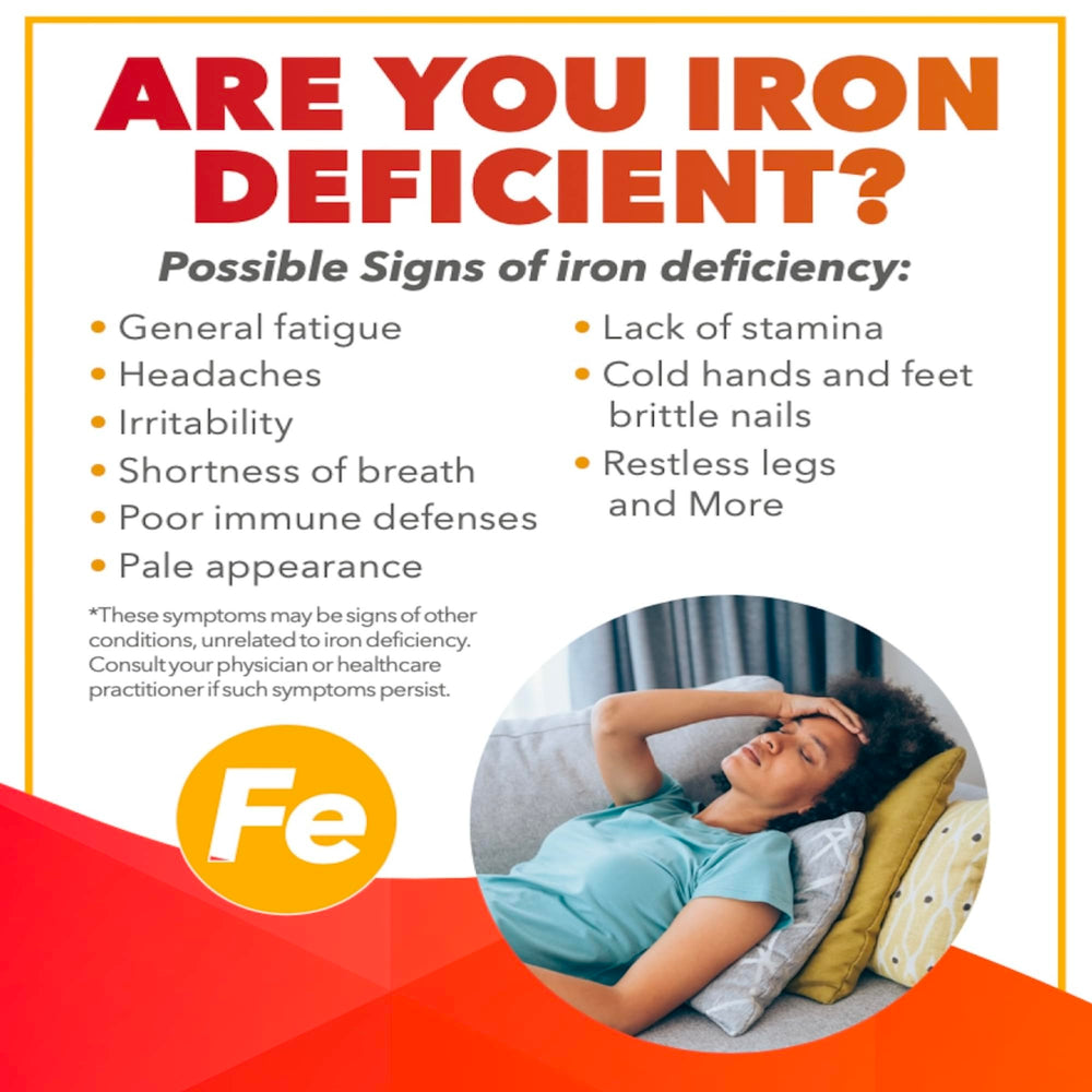 Gluten-free vegan iron supplement packaging
