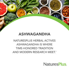 Bottle showing 60 servings of Ashwagandha supplement