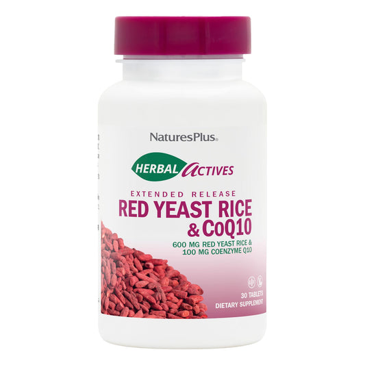 Hero image showing NaturesPlus Herbal Actives Red Yeast Rice with CoQ10 600mg Extended Release