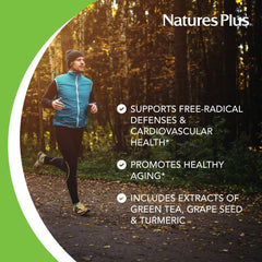Product packaging and bottle label of NaturesPlus Resveratrol