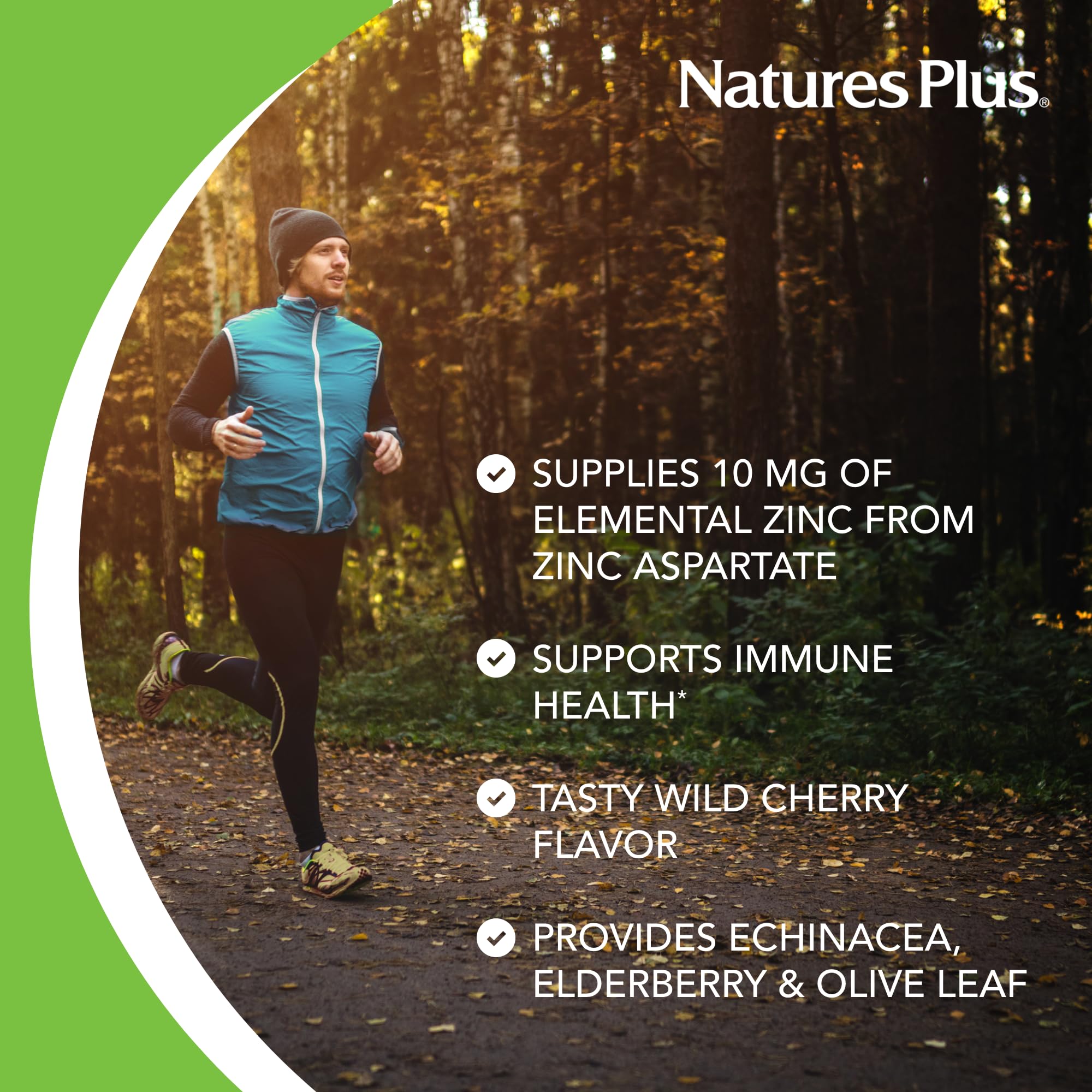 Ingredients and supplement facts for ImmunActin Wild Cherry lozenges.