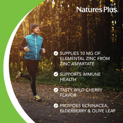 Ingredients and supplement facts for ImmunActin Wild Cherry lozenges.