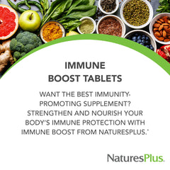 Front label of NaturesPlus Immune Boost showing product name and features