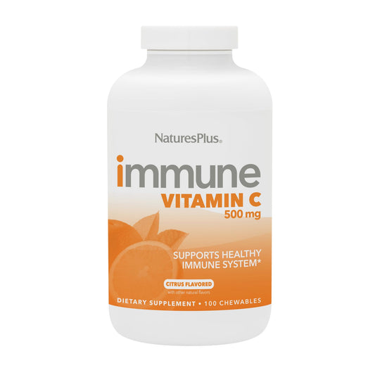 Front view of NaturesPlus Immune Vitamin C Citrus 100 chewables bottle