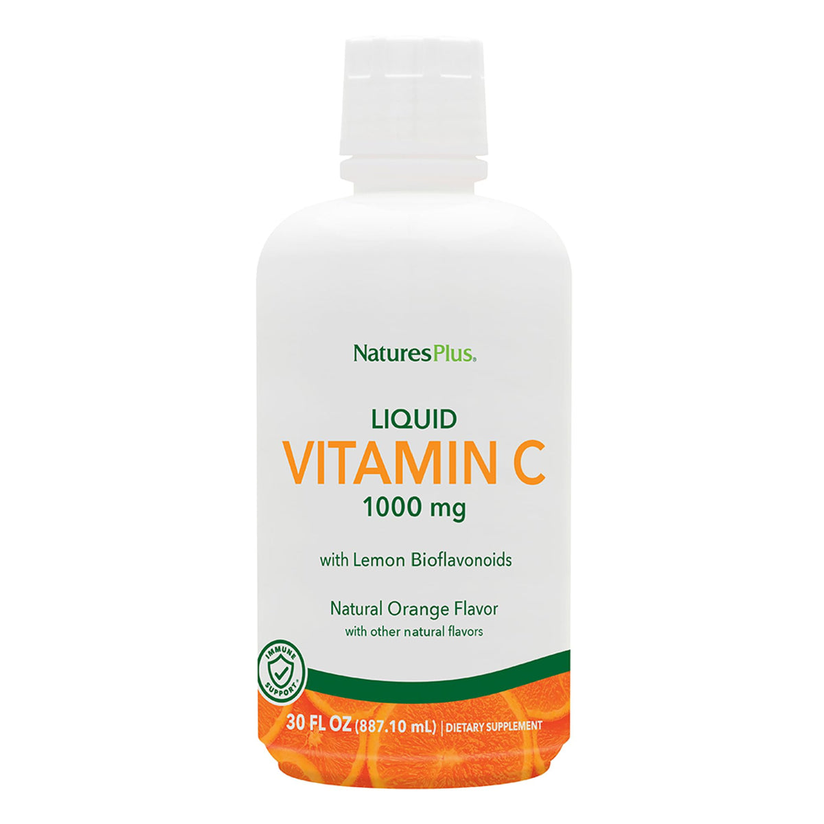 Front view of NaturesPlus Vitamin C Liquid bottle