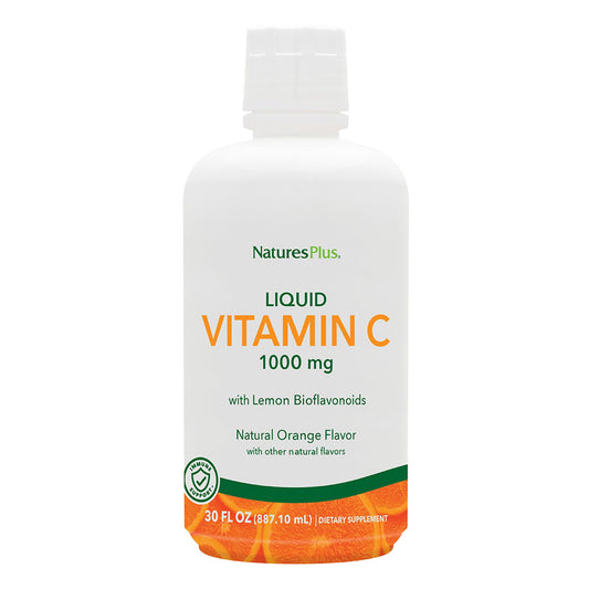 Front view of NaturesPlus Vitamin C Liquid bottle