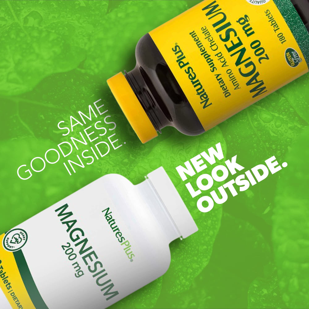 Vegetarian and gluten-free symbol on NaturesPlus Magnesium packaging