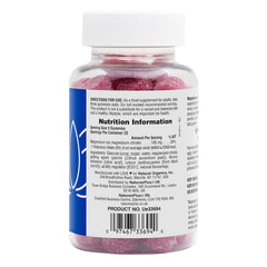 Back label of NaturesPlus Magnesium Citrate Gummies Raspberry bottle