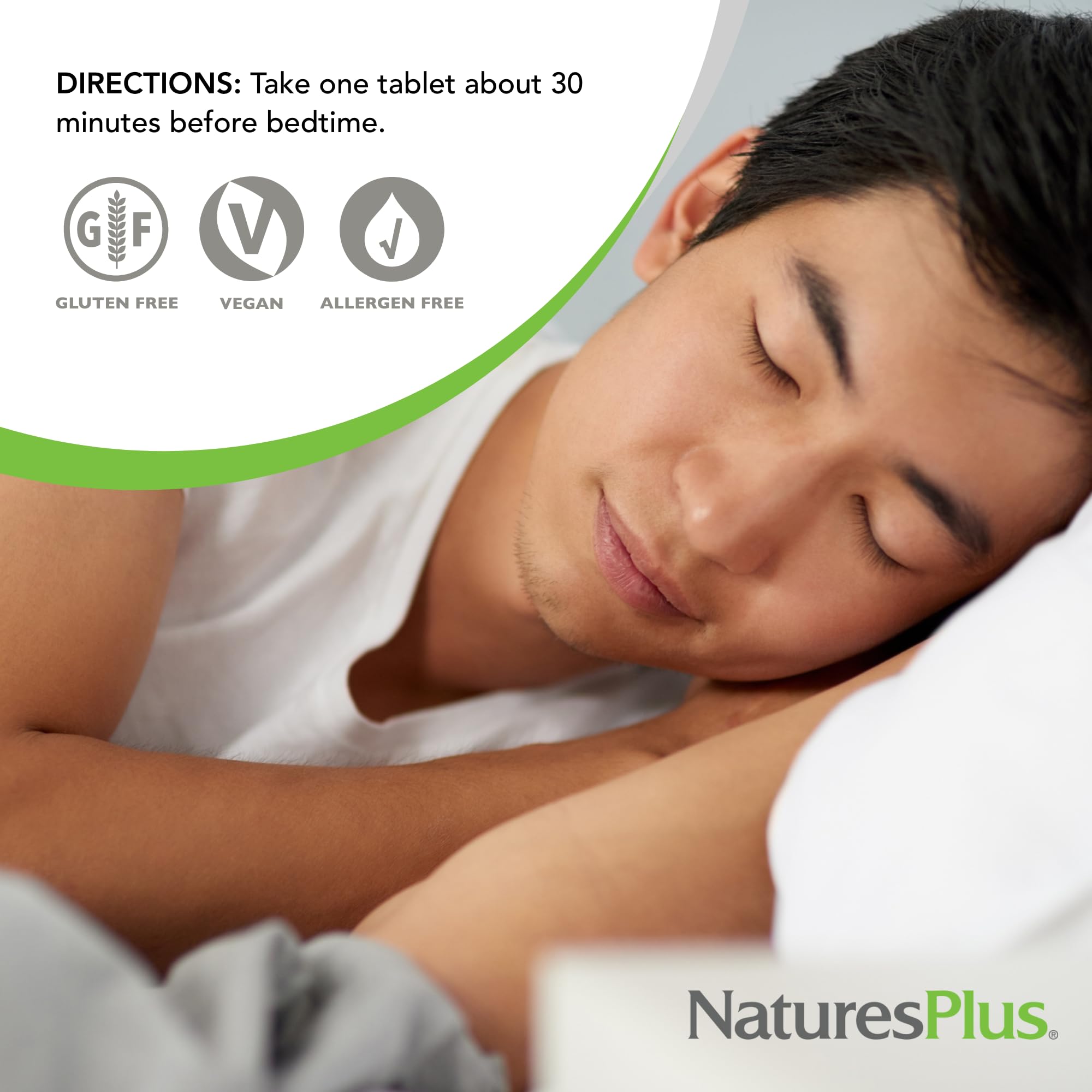NaturesPlus Melatonin bottle on a clean surface illustrating sleep support