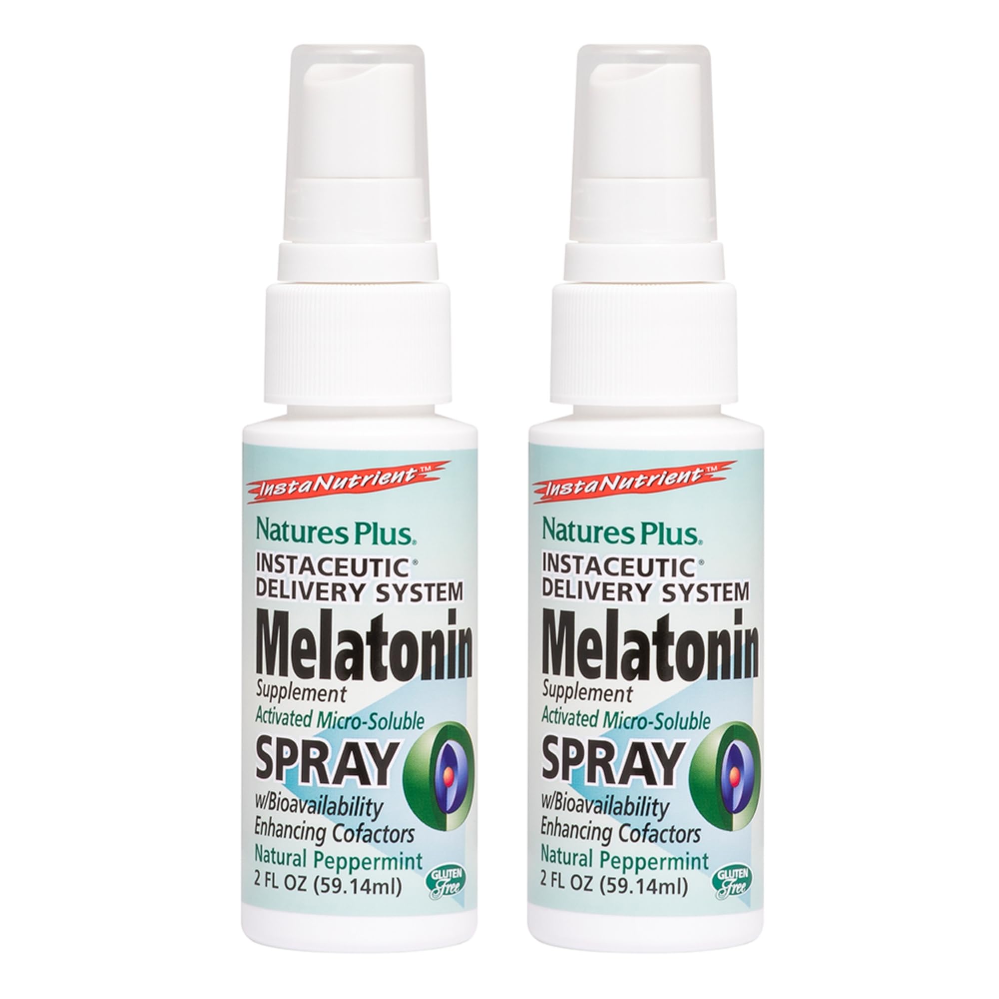 NaturesPlus Melatonin Spray with peppermint flavor in a 2 oz bottle (pack of 2)