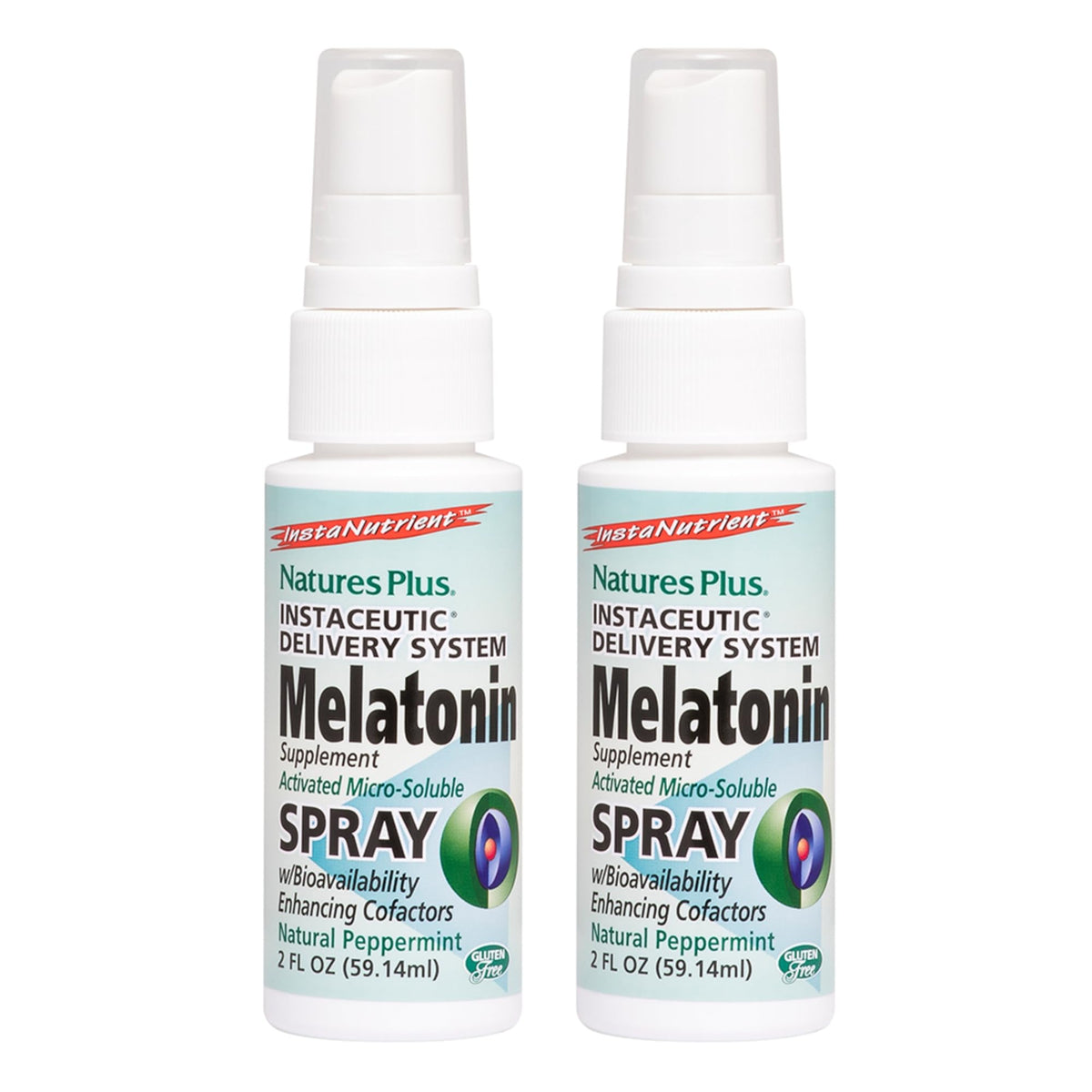 NaturesPlus Melatonin Spray with peppermint flavor in a 2 oz bottle (pack of 2)