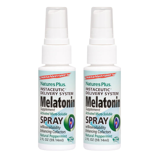 NaturesPlus Melatonin Spray with peppermint flavor in a 2 oz bottle (pack of 2)