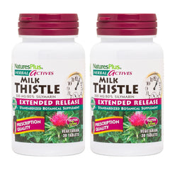 Bottle of NaturesPlus Herbal Actives Milk Thistle 500 mg Extended Release