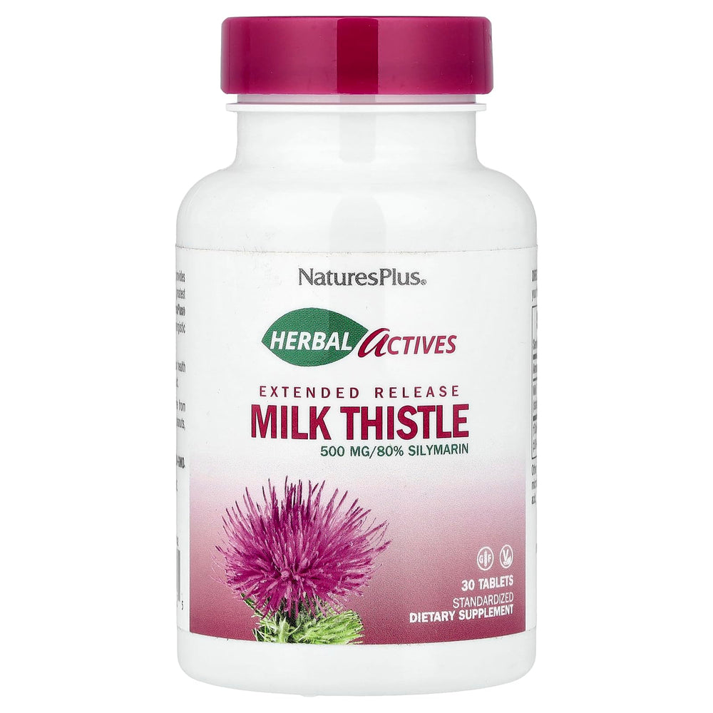 NaturesPlus Milk Thistle Extended Release 500mg bottle label