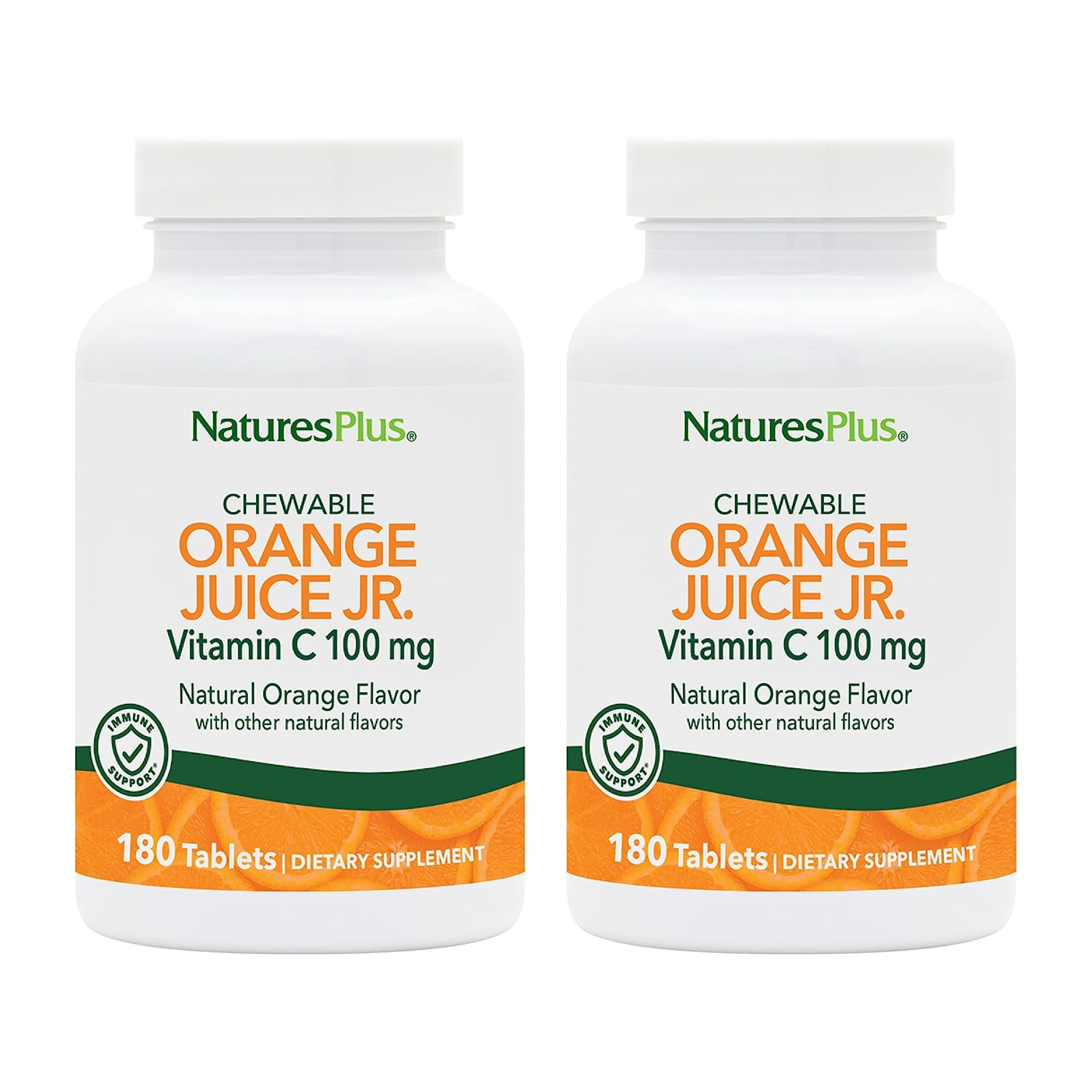 NaturesPlus Orange Juice Jr. vitamin C chewables front bottle
