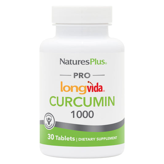 NaturesPlus PRO Longvida Curcumin 1000 mg bottle label - 30 tablets