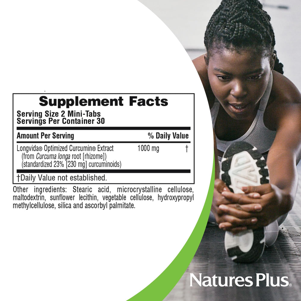 Curcumin 1000 mg mini-tabs product label close-up