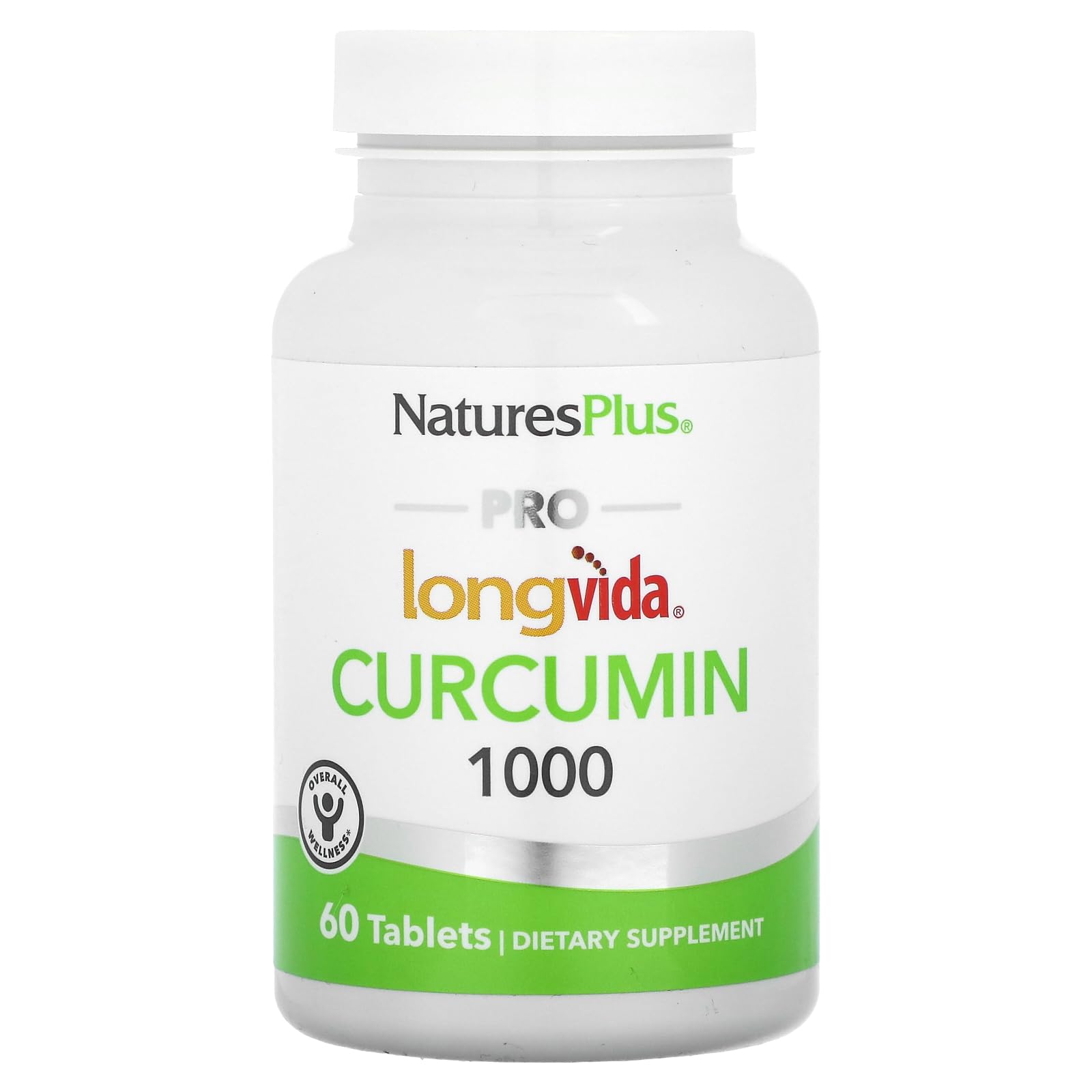 NaturesPlus PRO Longvida Curcumin 1000 mg bottle front view