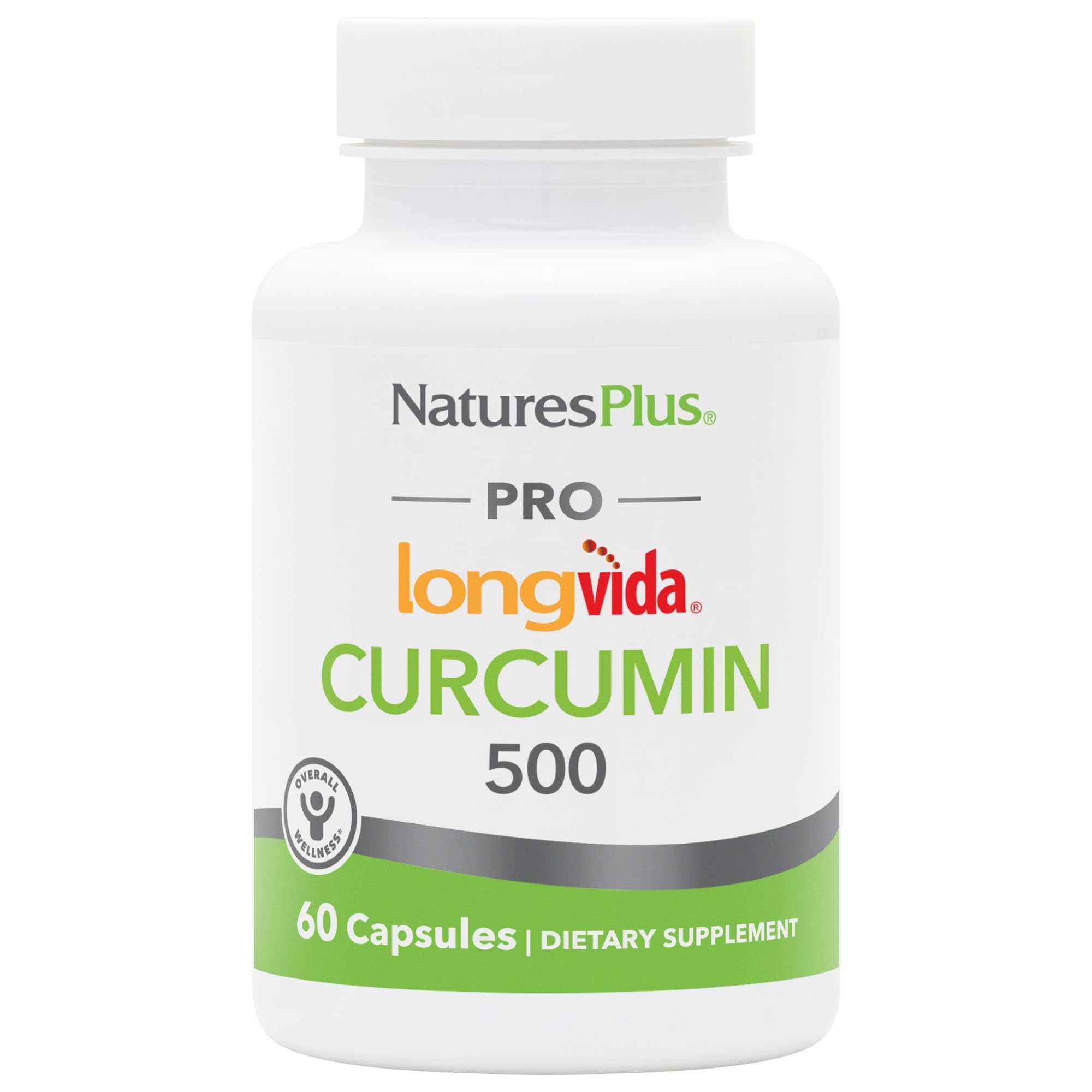 NaturesPlus PRO Longvida Curcumin 500 mg bottle - front view