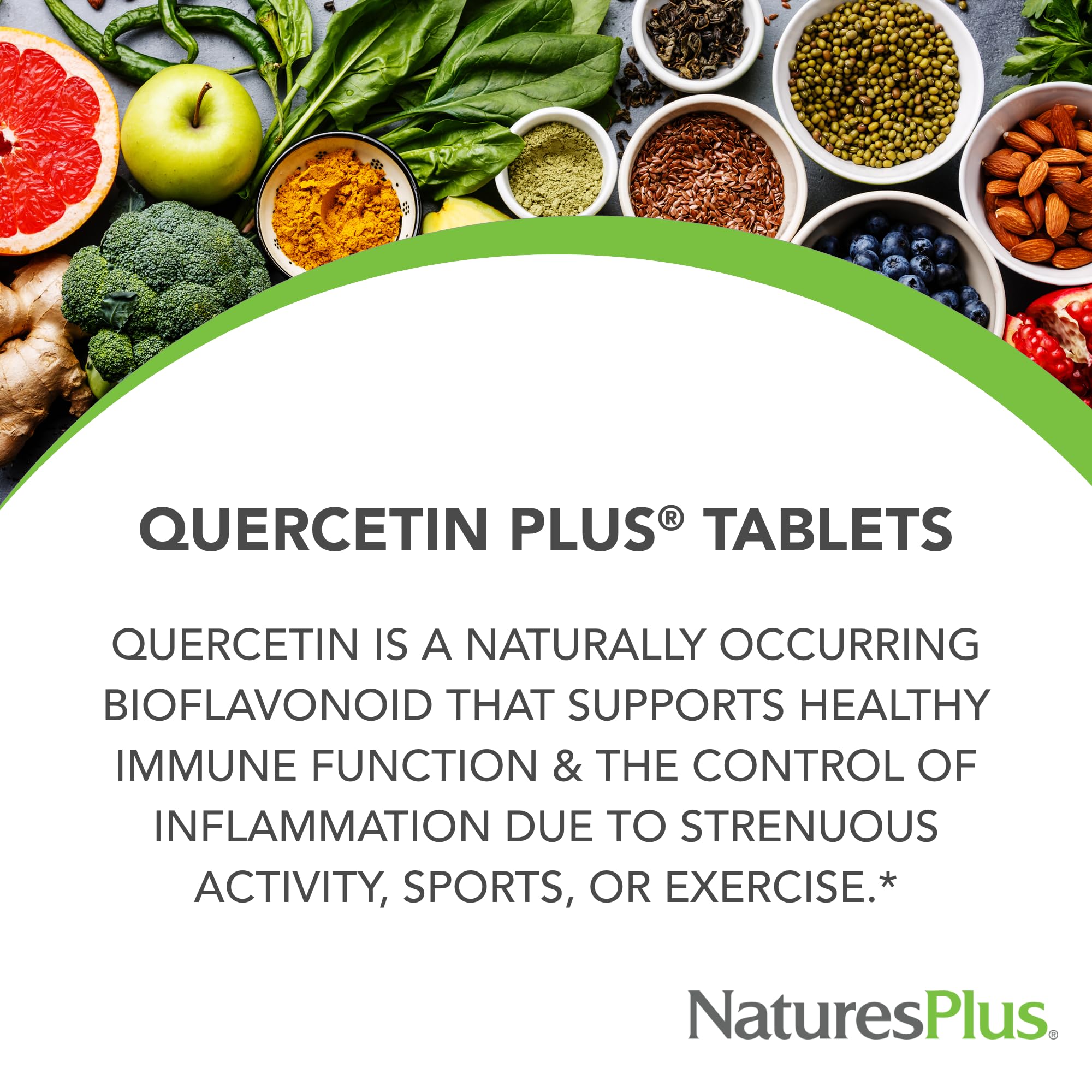 Front label close-up of NaturesPlus Quercetin Plus