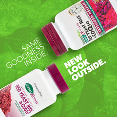 Graphic illustrating red yeast rice and CoQ10 active ingredients