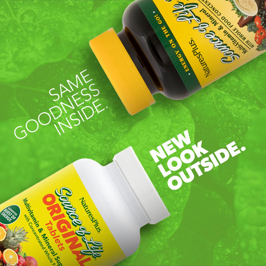 Back view of NaturesPlus Source of Life 90 tablets Pack of 2 bottle