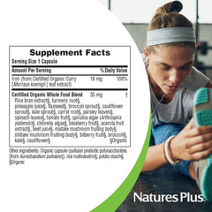 Eco-friendly packaging design for NaturesPlus iron capsules