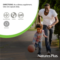 30 vegan capsules per bottle of NaturesPlus Source of Life Garden Organic Iron