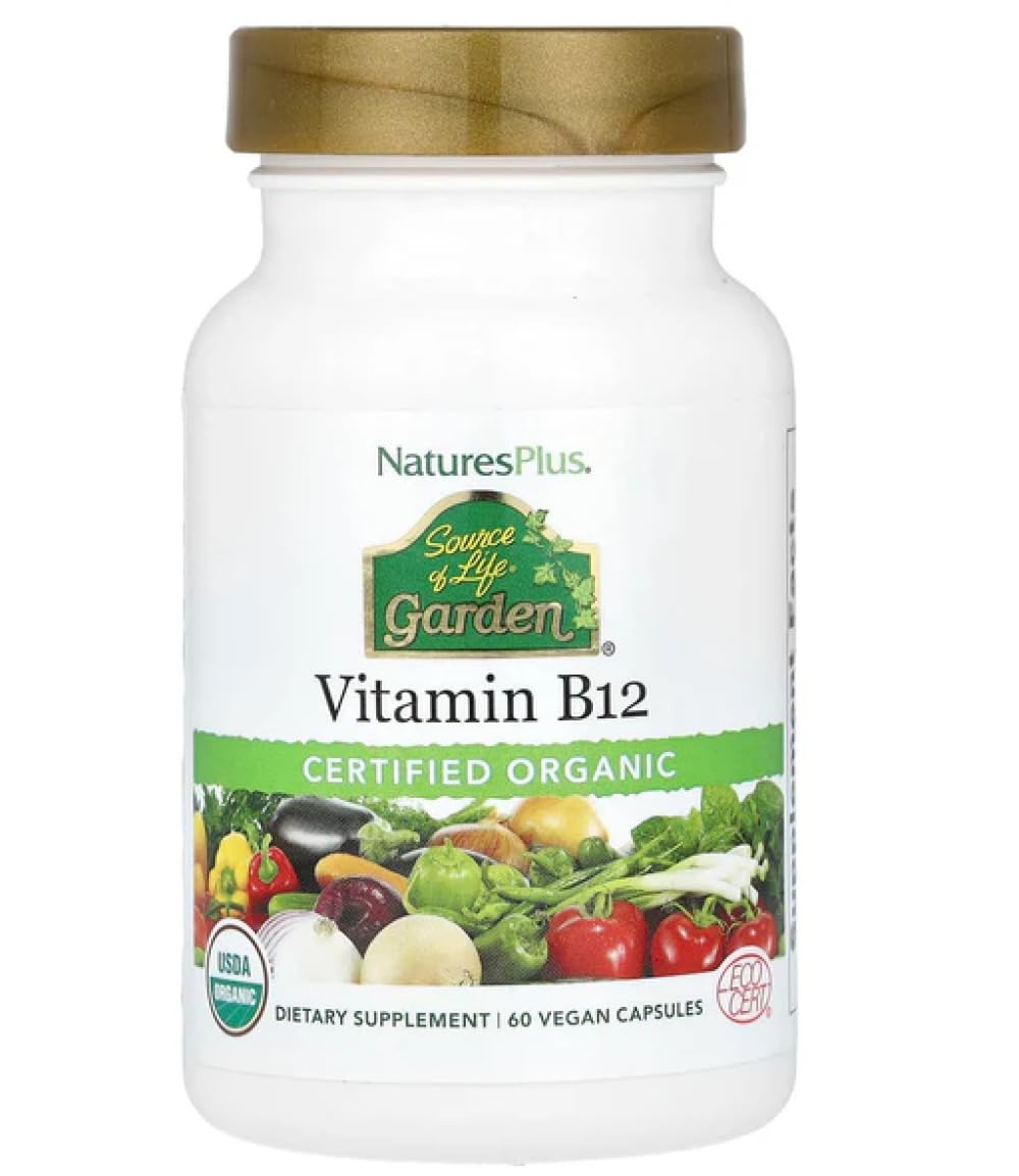 NaturesPlus Source of Life Garden Organic Vitamin B12 1000 mcg methylcobalamin - 60 vegan capsules