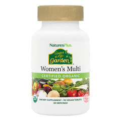 Bottle of NaturesPlus Source of Life Garden Organic Women's Multivitamin 90 vegan tablets