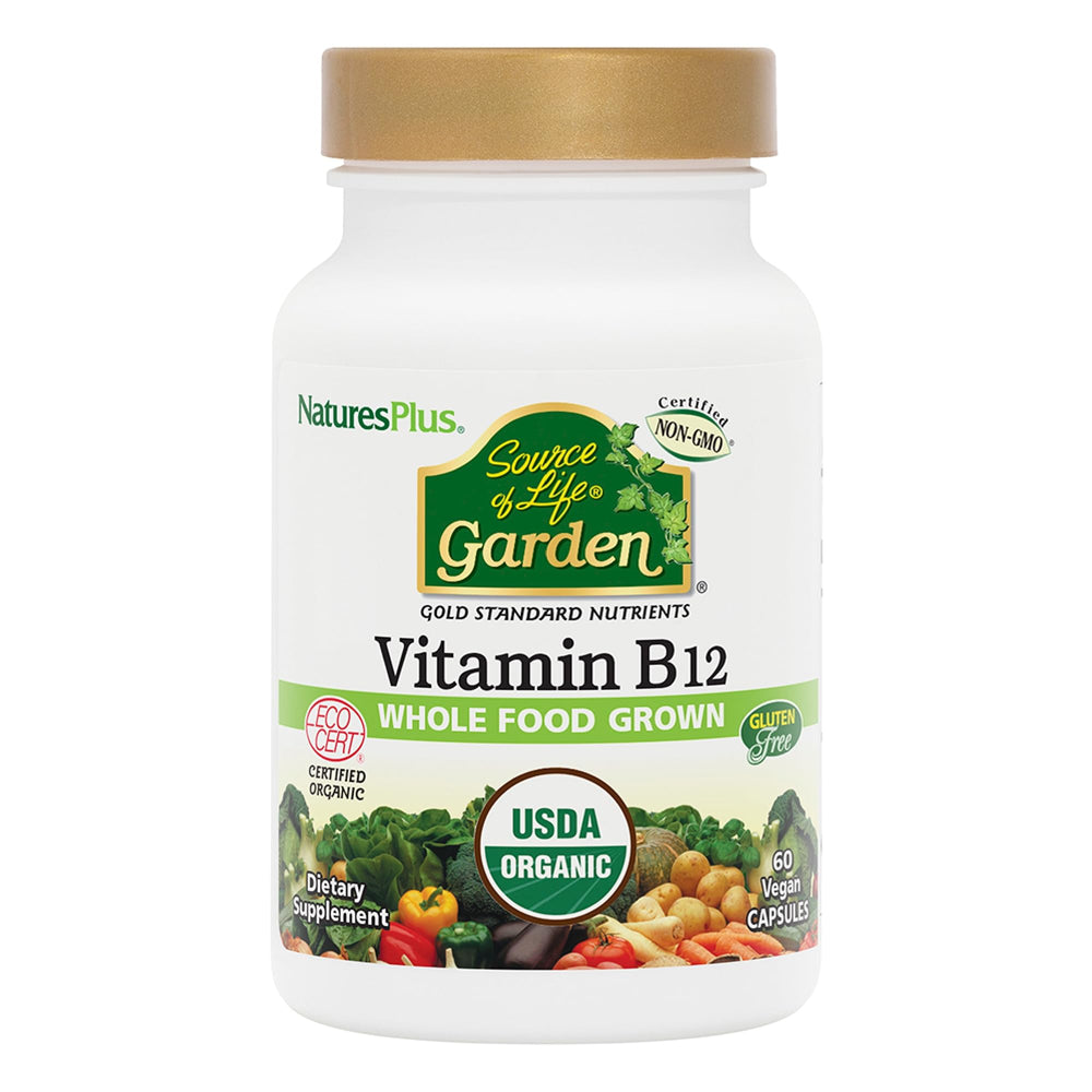 NaturesPlus Source of Life Garden Vitamin B12 bottle and label
