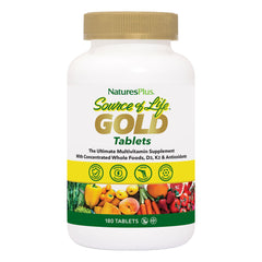 NaturesPlus Source of Life Gold bottle - front view (180 tablets)