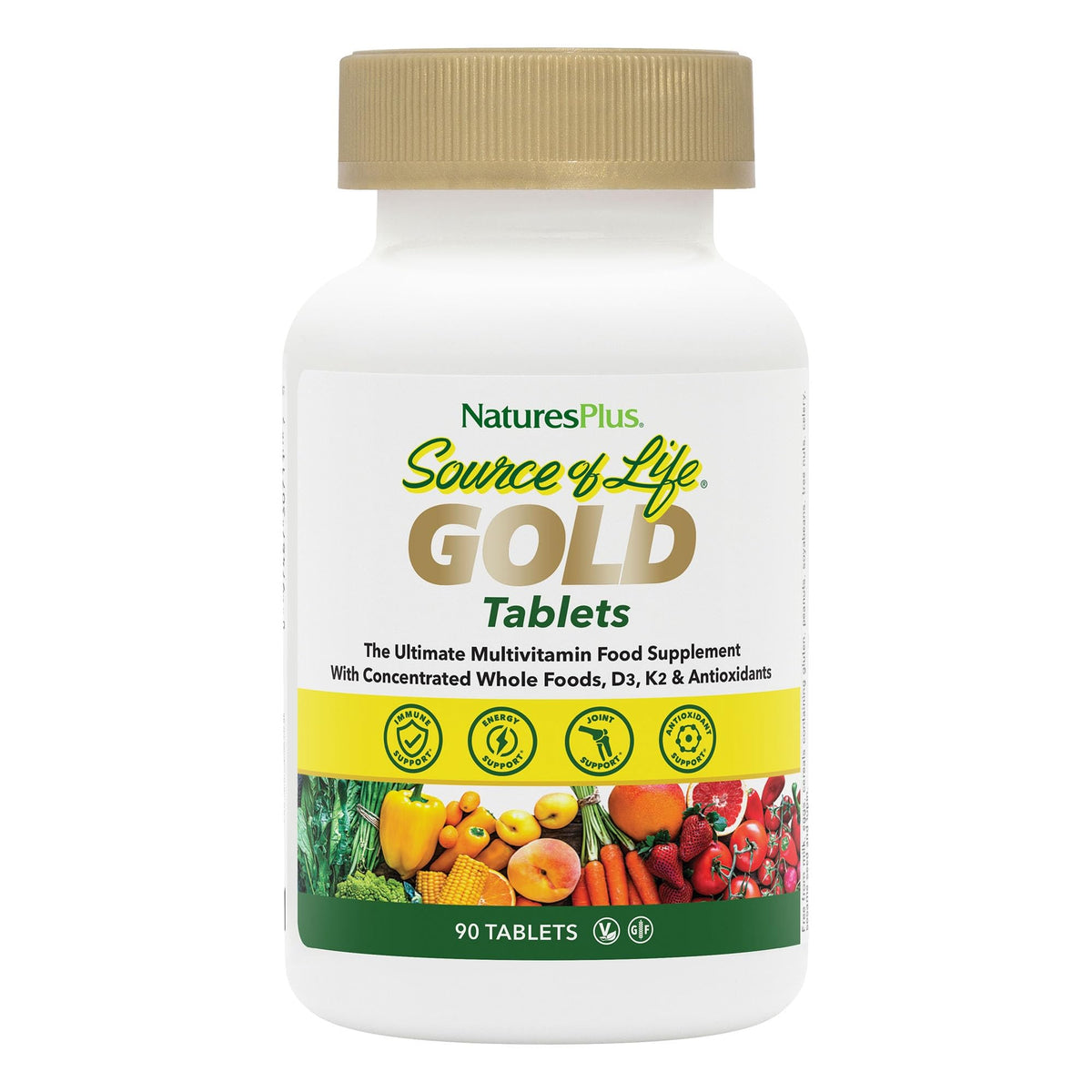 NaturesPlus Source of Life Gold Multivitamin bottle – 90 tablets