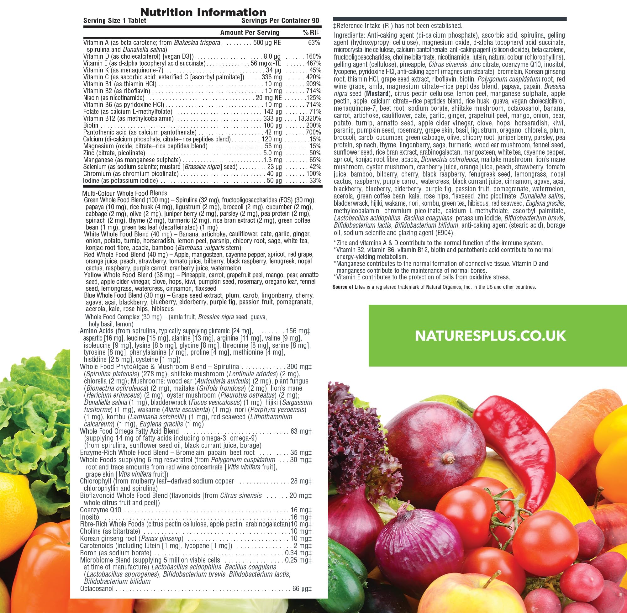 Label highlighting D3, B12, and K2 vitamins