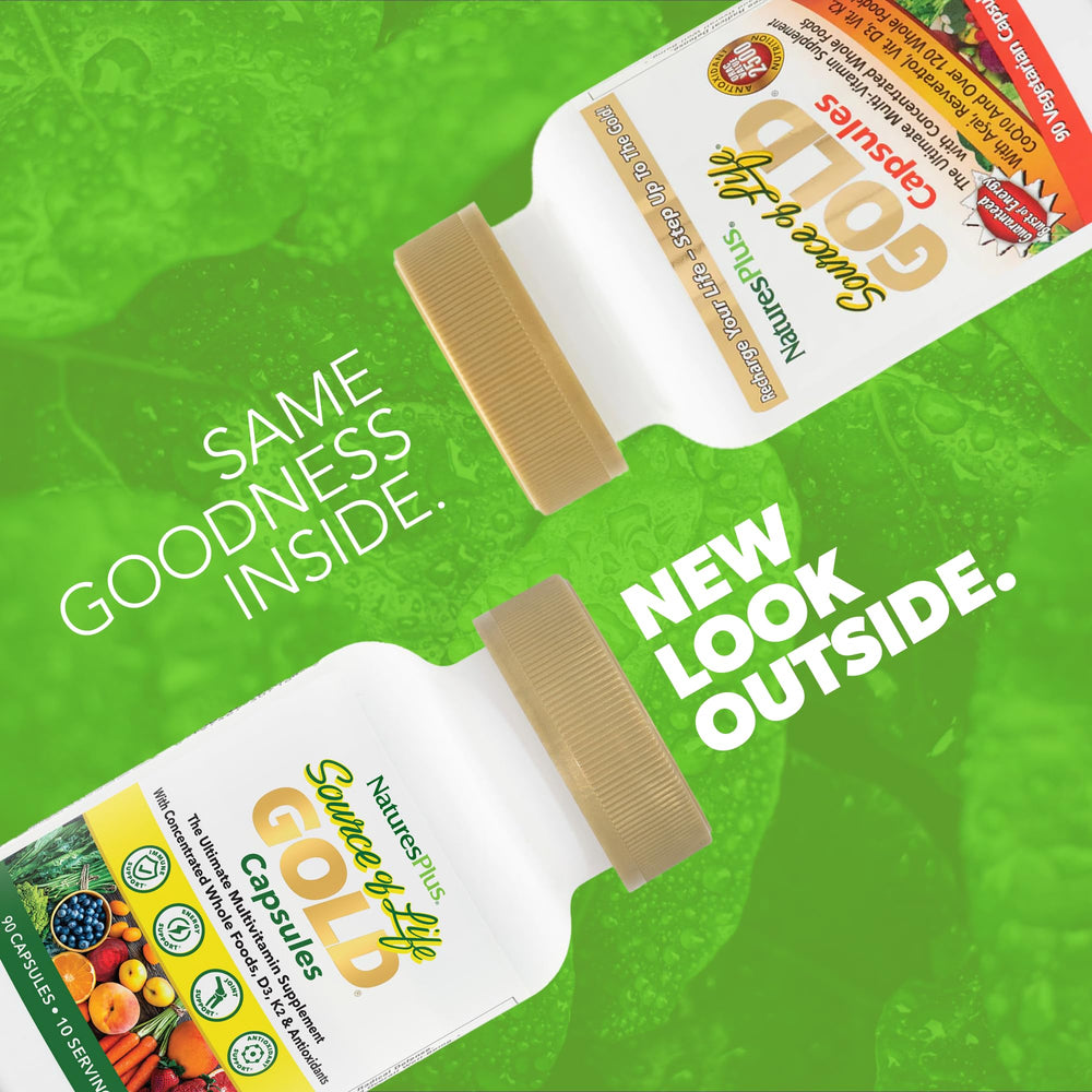 Close-up of ingredients and whole foods blend in Source of Life Gold