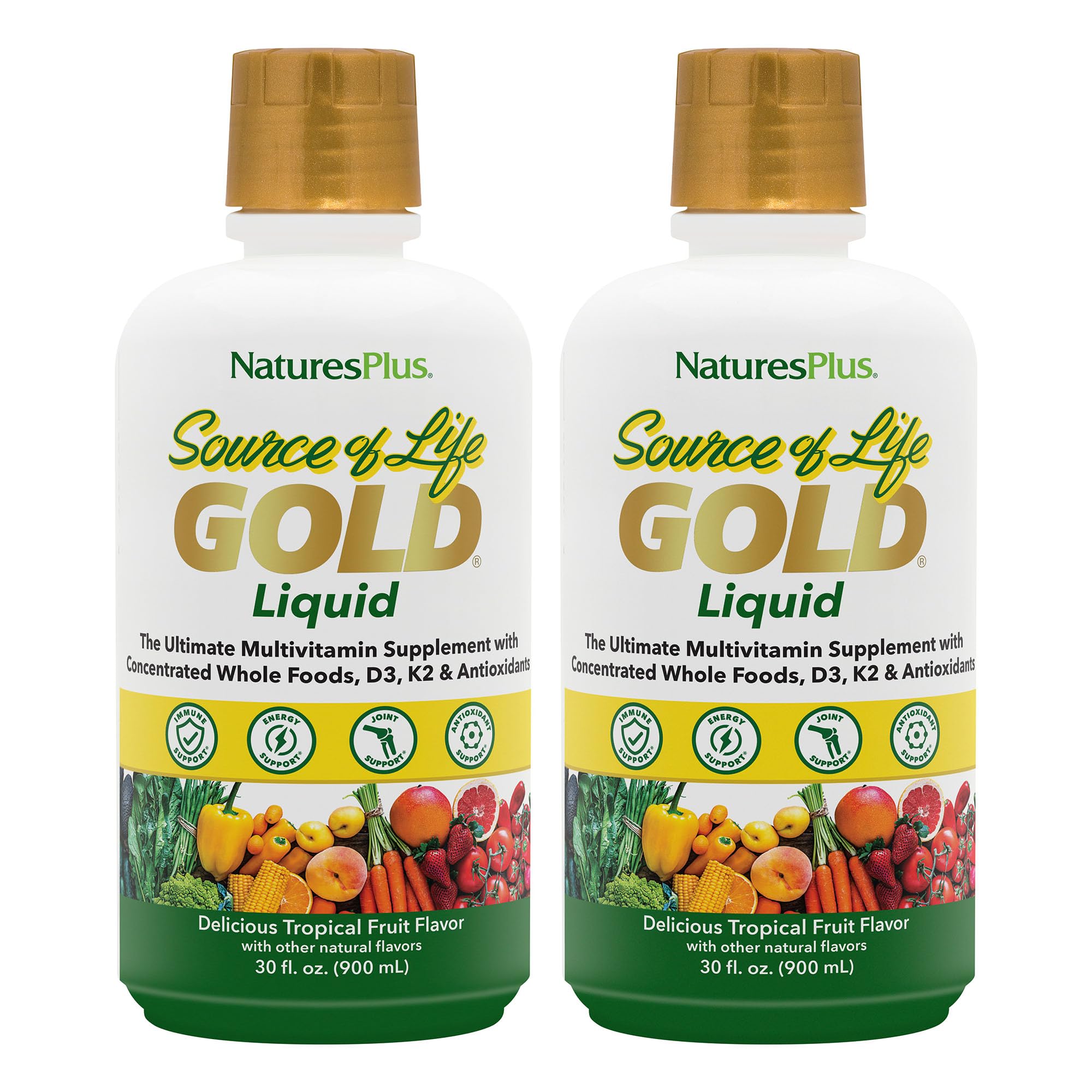 Bottle of NaturesPlus Source of Life Gold Multivitamin Liquid 30 oz