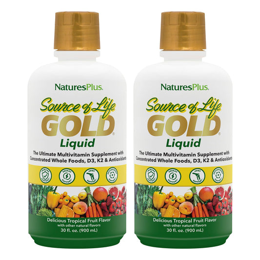 Bottle of NaturesPlus Source of Life Gold Multivitamin Liquid 30 oz