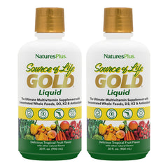 Bottle of NaturesPlus Source of Life Gold Multivitamin Liquid 30 oz