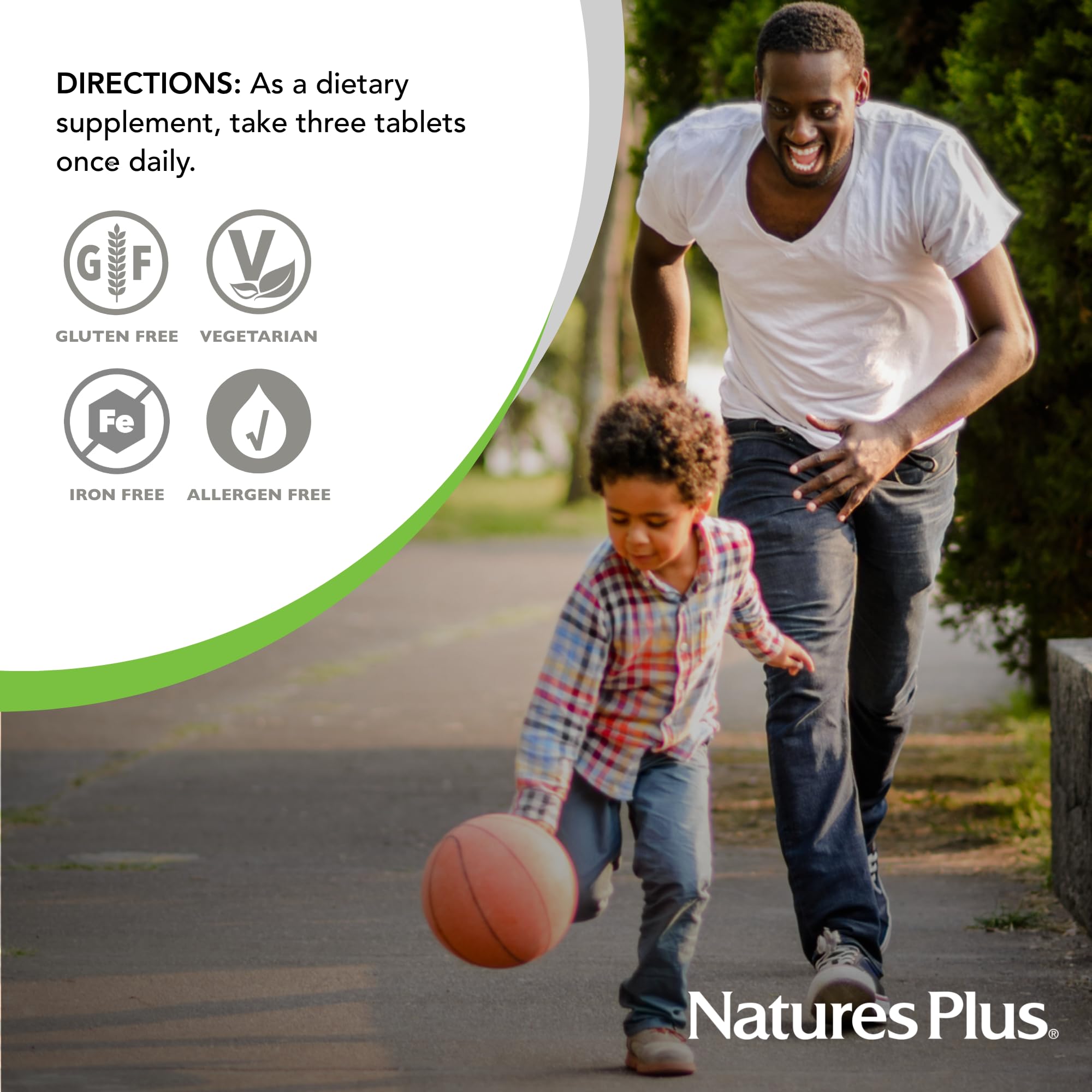 NaturesPlus Source of Life No Iron servings per bottle for planning your daily routine.