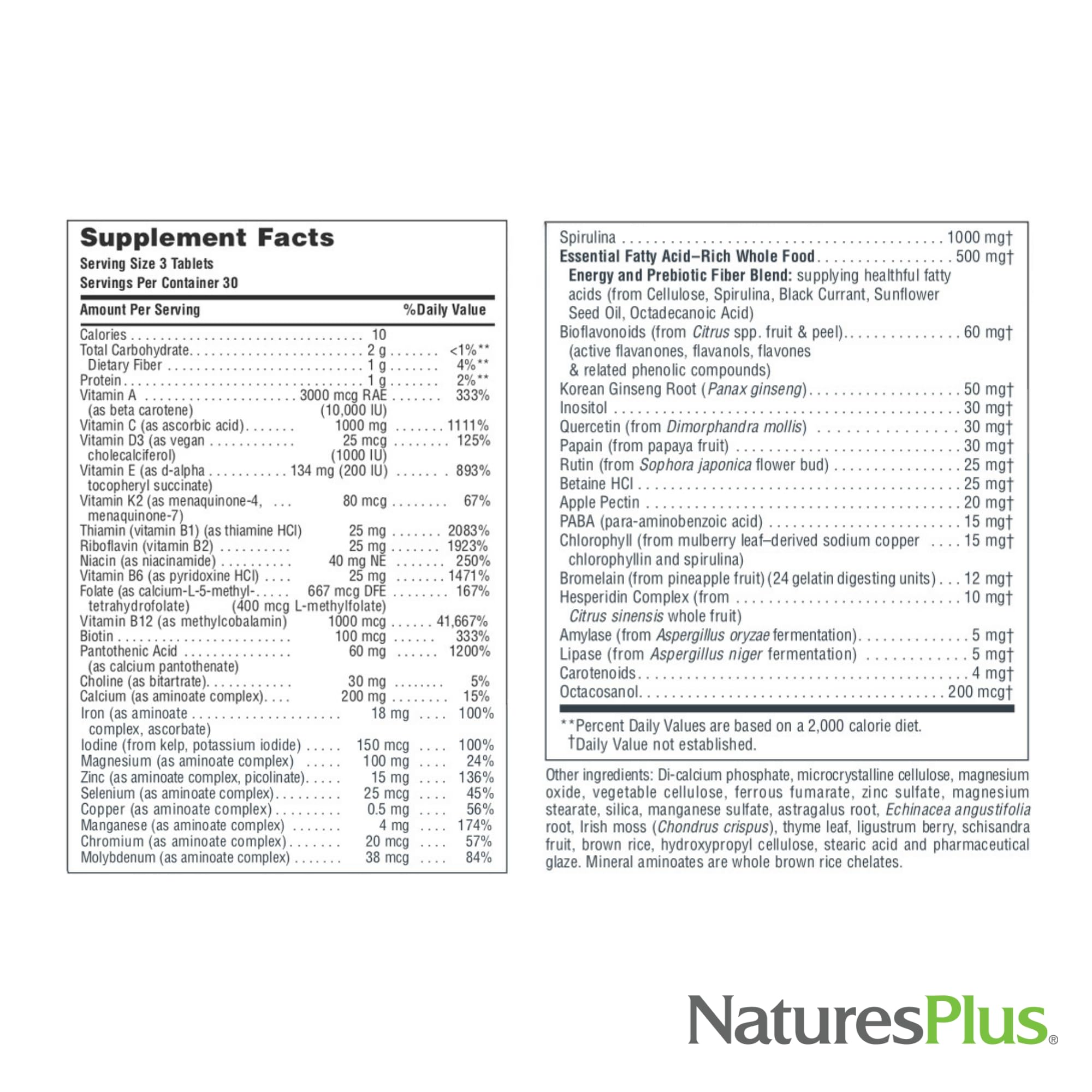 NaturesPlus Source of Life vitamin D3 label emphasizing immune support