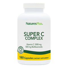 NaturesPlus Super C Complex bottle front showing vitamin C with bioflavonoids for daily wellness.