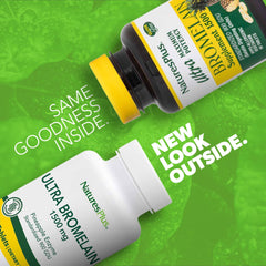 60-tablet Bromelain bottle highlighting joints support benefits