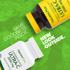 Back of NaturesPlus Ultra-C bottle showing supplement facts
