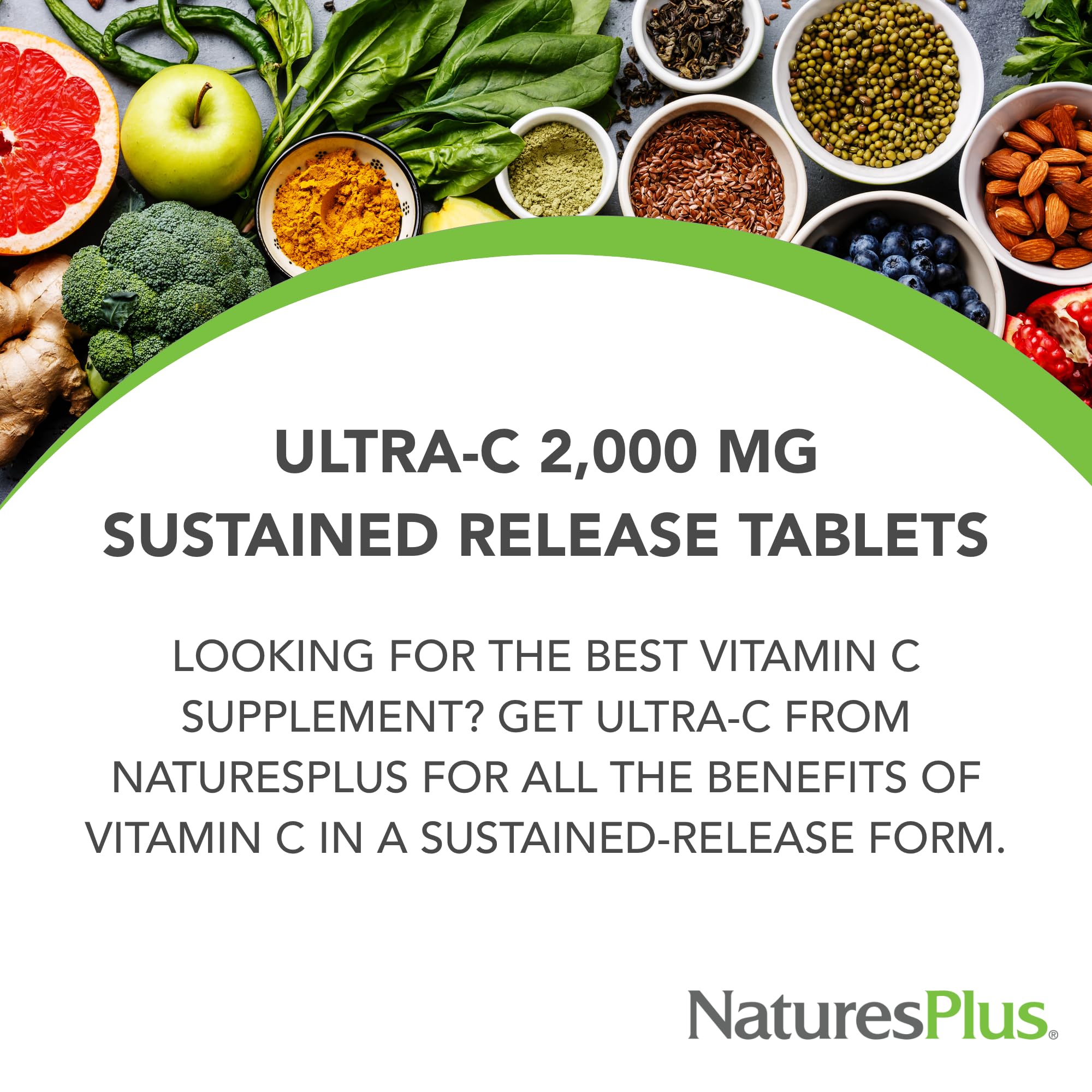 Close-up of rose hips and vitamin C label on Ultra-C 2000 mg